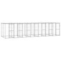 VidaXL Hondenkennel met dak 16,94 m² gegalvaniseerd staal