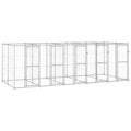 VidaXL Hondenkennel 12,1 m² gegalvaniseerd staal