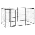 VidaXL Hondenkennel met dak 7,26 m² staal