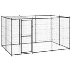 VidaXL Hondenkennel met dak 7,26 m² staal