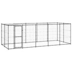 VidaXL Hondenkennel met dak 12,1 m² staal
