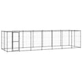 VidaXL Hondenkennel met dak 16,94 m² staal