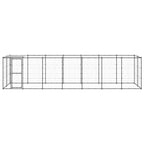 VidaXL Hondenkennel met dak 16,94 m² staal