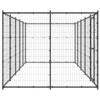 VidaXL Hondenkennel 12,1 m² staal