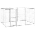 VidaXL Hondenkennel met dak 7,26 m² gegalvaniseerd staal