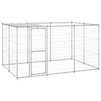 VidaXL Hondenkennel met dak 7,26 m² gegalvaniseerd staal