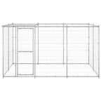 VidaXL Hondenkennel met dak 7,26 m² gegalvaniseerd staal