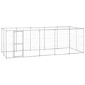 VidaXL Hondenkennel 12,1 m² gegalvaniseerd staal