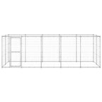 VidaXL Hondenkennel 12,1 m² gegalvaniseerd staal