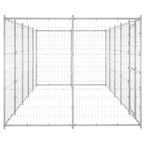 VidaXL Hondenkennel 12,1 m² gegalvaniseerd staal