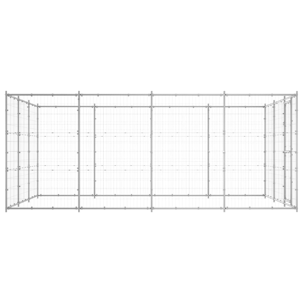 VidaXL Hondenkennel 14,52 m² gegalvaniseerd staal