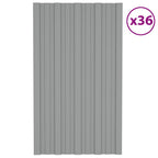 VidaXL Dakpanelen 36 st 80x45 cm gegalvaniseerd staal grijs