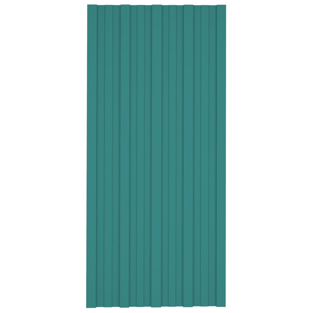 VidaXL Dakpanelen 36 st 100x45 cm gegalvaniseerd staal groen