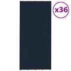 VidaXL Dakpanelen 36 st 100x45 cm gegalvaniseerd staal antraciet