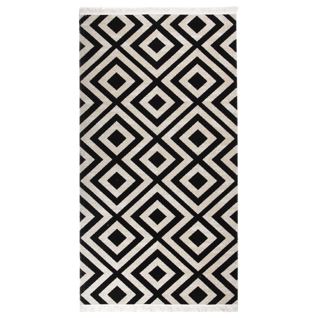 VidaXL Buitenkleed platgeweven 80x150 cm zwart en beige
