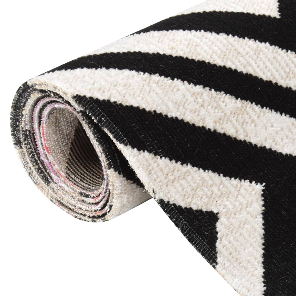 VidaXL Buitenkleed platgeweven 80x150 cm zwart en beige