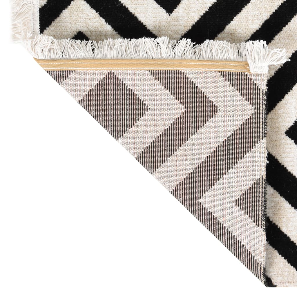 VidaXL Buitenkleed platgeweven 80x150 cm zwart en beige