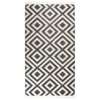 VidaXL Buitenkleed platgeweven 80x150 cm lichtzwart en lichtbeige