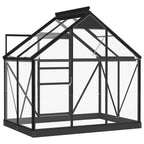 VidaXL Kweekkas 155x103x191 cm aluminium en glas antracietkleurig
