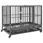 Vidaxl hondenbench met wielen 92x62x76 cm staal