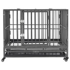 Vidaxl hondenbench met wielen 102x72x85 cm staal