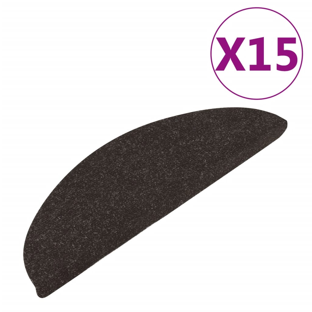 Vidaxl trapmatten zelfklevend 15 st 56x17x3 cm zwart