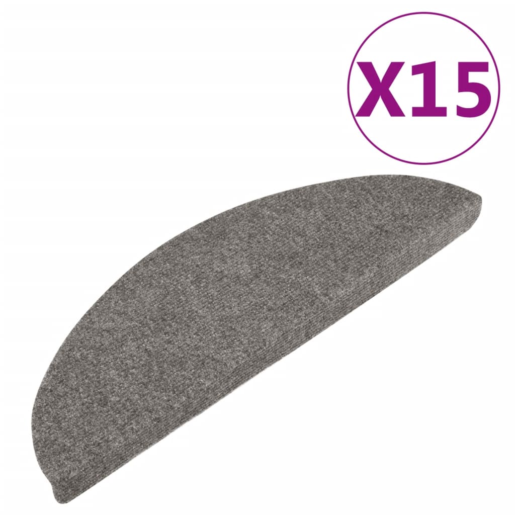 Vidaxl trapmatten zelfklevend 15 st 56x17x3 cm grijs