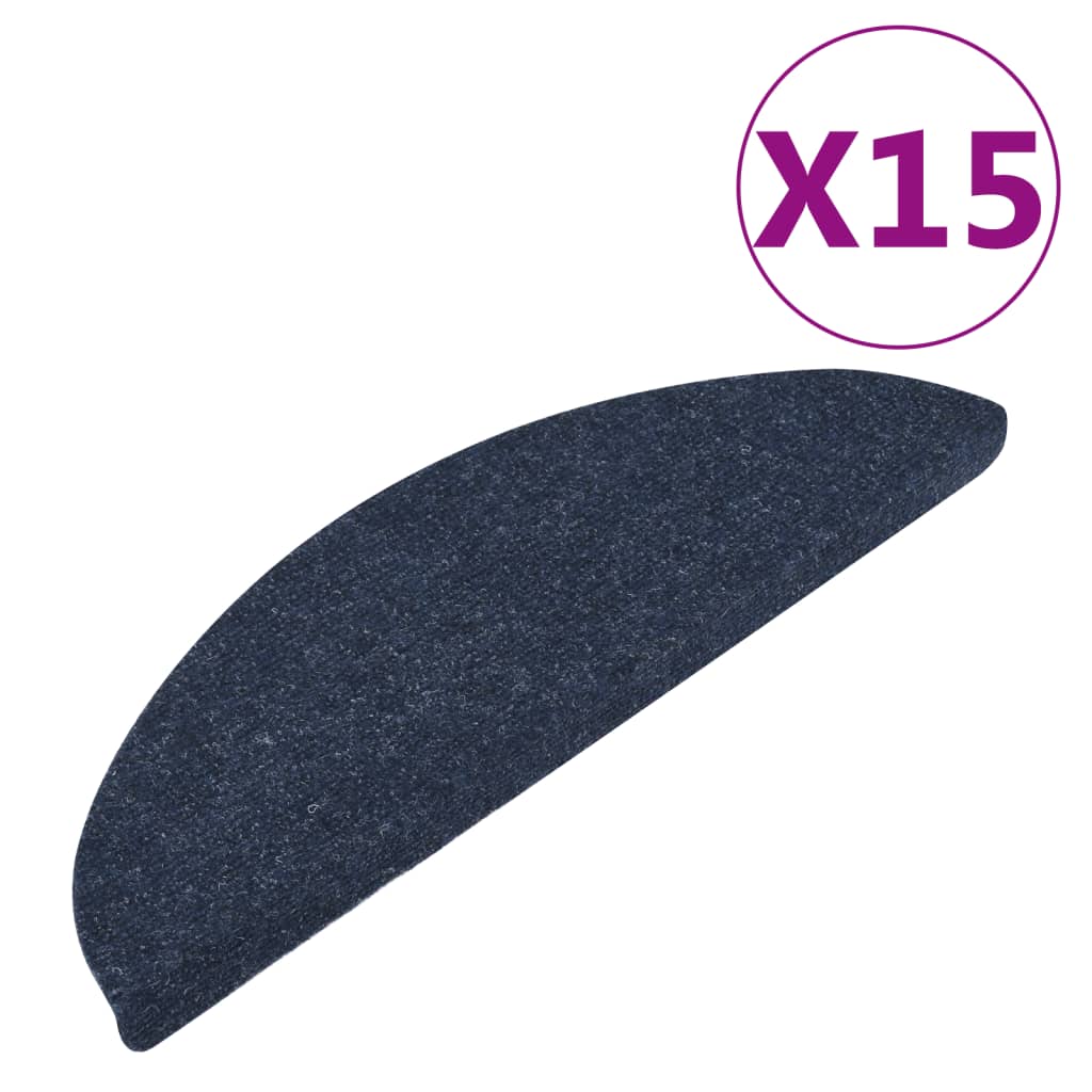 Vidaxl trapmatten zelfklevend 15 st 56x17x3 cm blauw