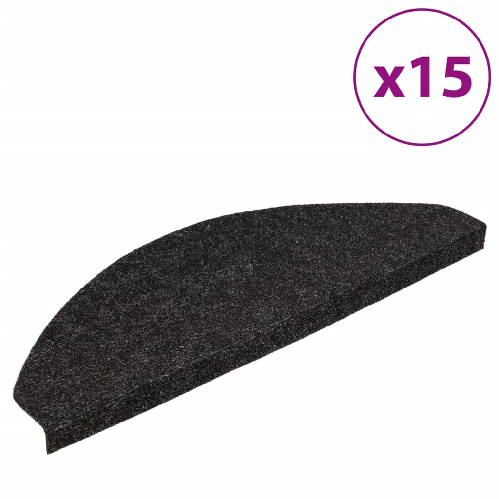 Vidaxl trapmatten zelfklevend 15 st 65x22,5x3,5 cm antraciet