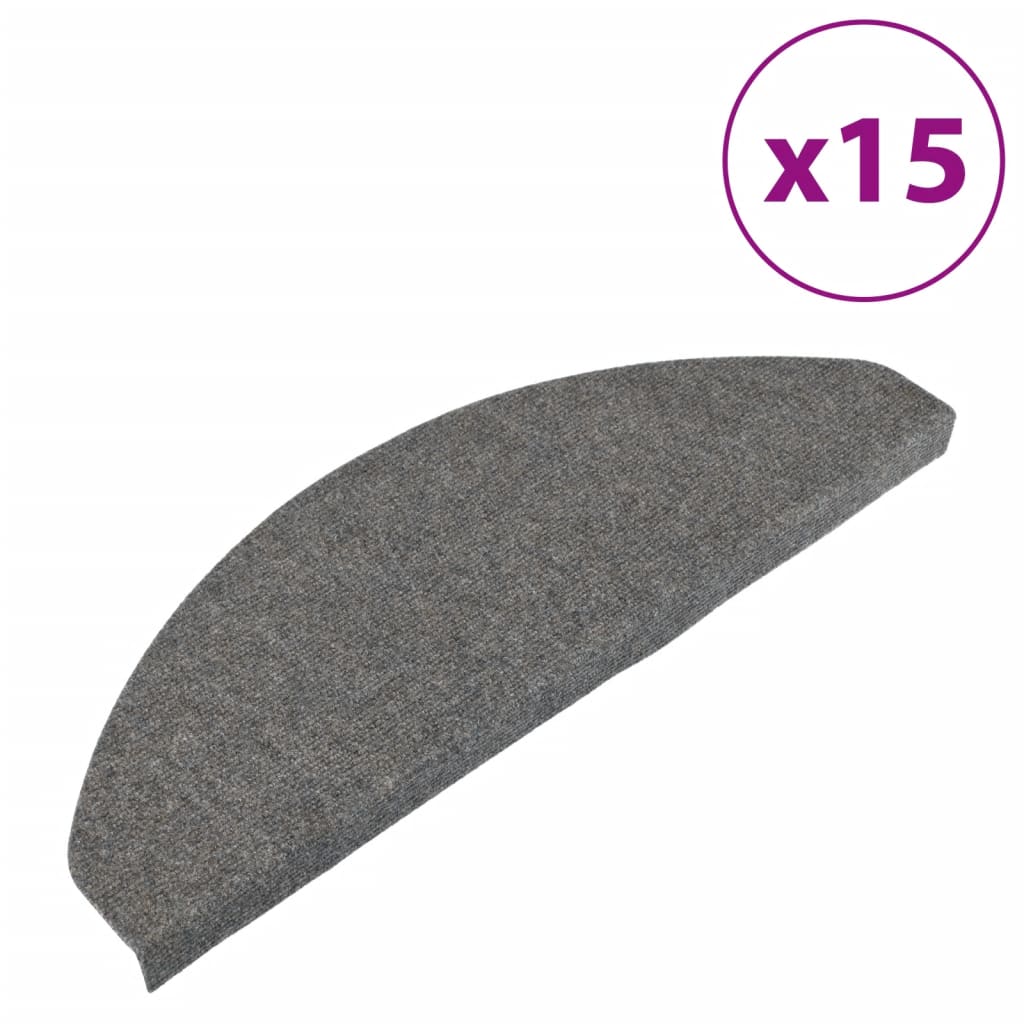 Vidaxl trapmatten zelfklevend 15 st 65x22,5x3,5 cm grijs