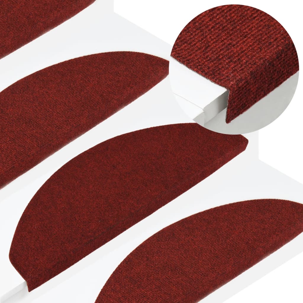 Vidaxl trapmatten zelfklevend 15 st 65x22,5x3,5 cm rood