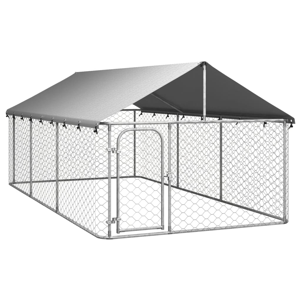 Vidaxl hondenkennel voor buiten met dak 400x200x150 cm