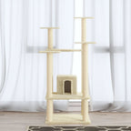 Vidaxl kattenkrabpaal met sisal krabpalen 110 cm crèmekleurig