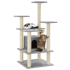 Vidaxl kattenkrabpaal met sisal krabpalen 110 cm lichtgrijs