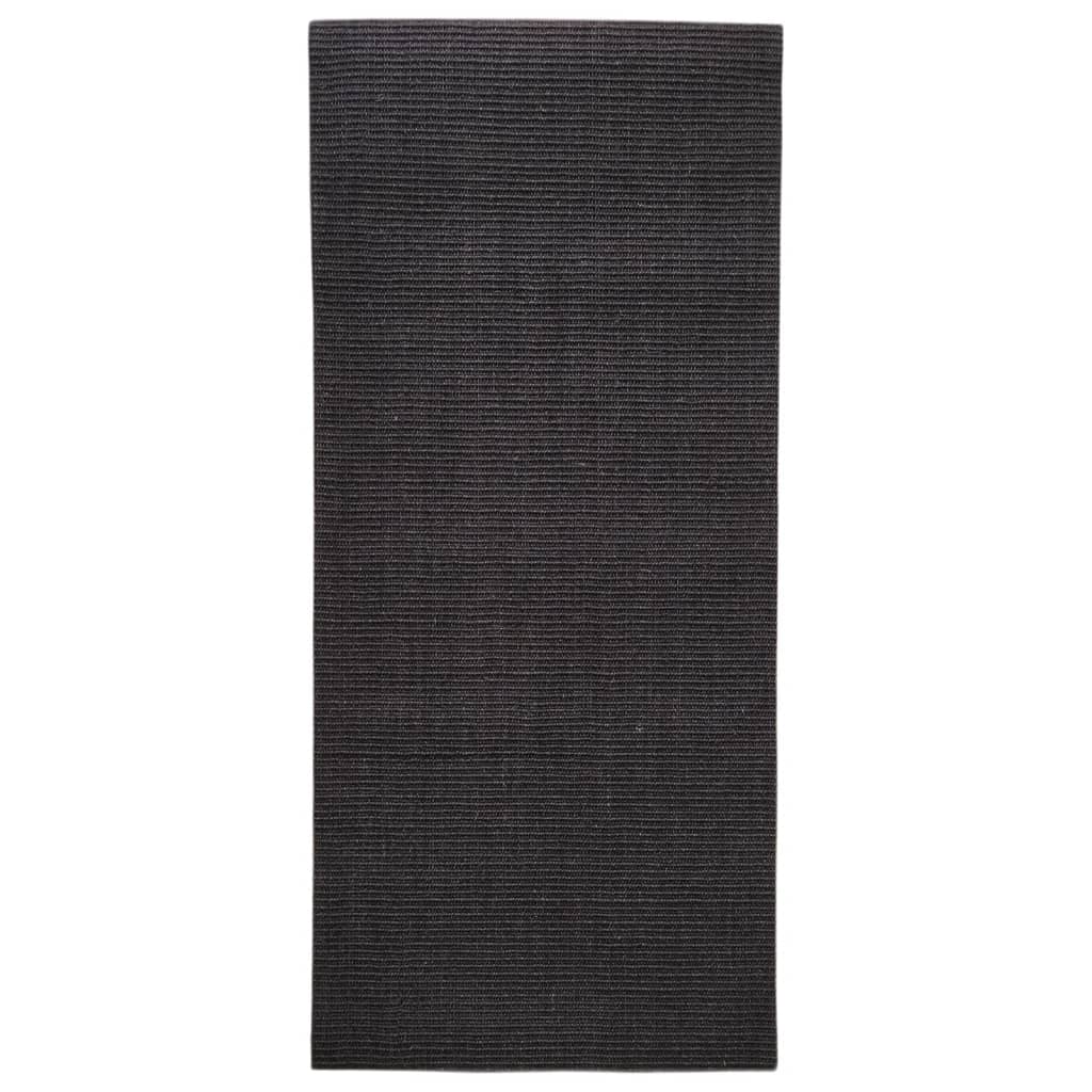 VidaXL Vloerkleed 66x150 cm natuurlijk sisal zwart