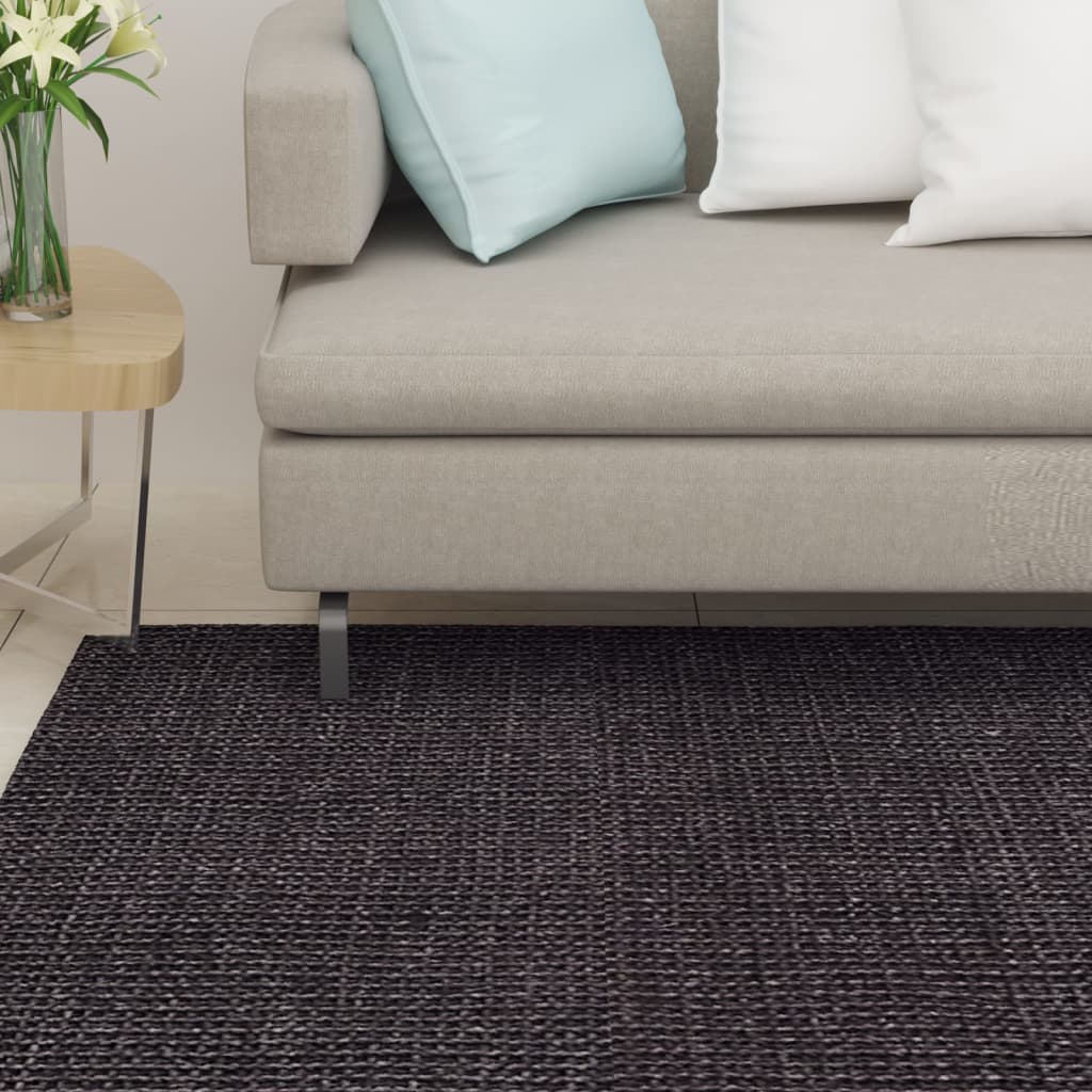 VidaXL Vloerkleed 66x200 cm natuurlijk sisal zwart