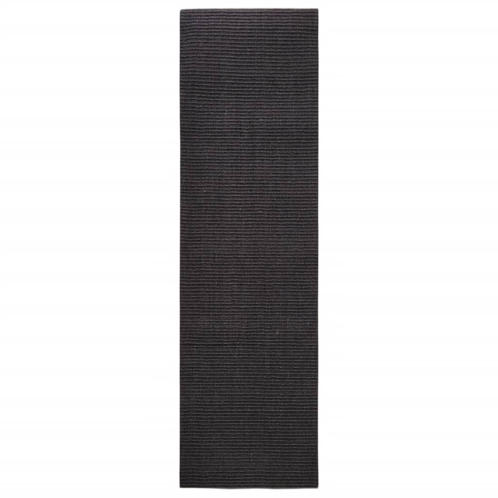 VidaXL Vloerkleed 100x350 cm natuurlijk sisal zwart
