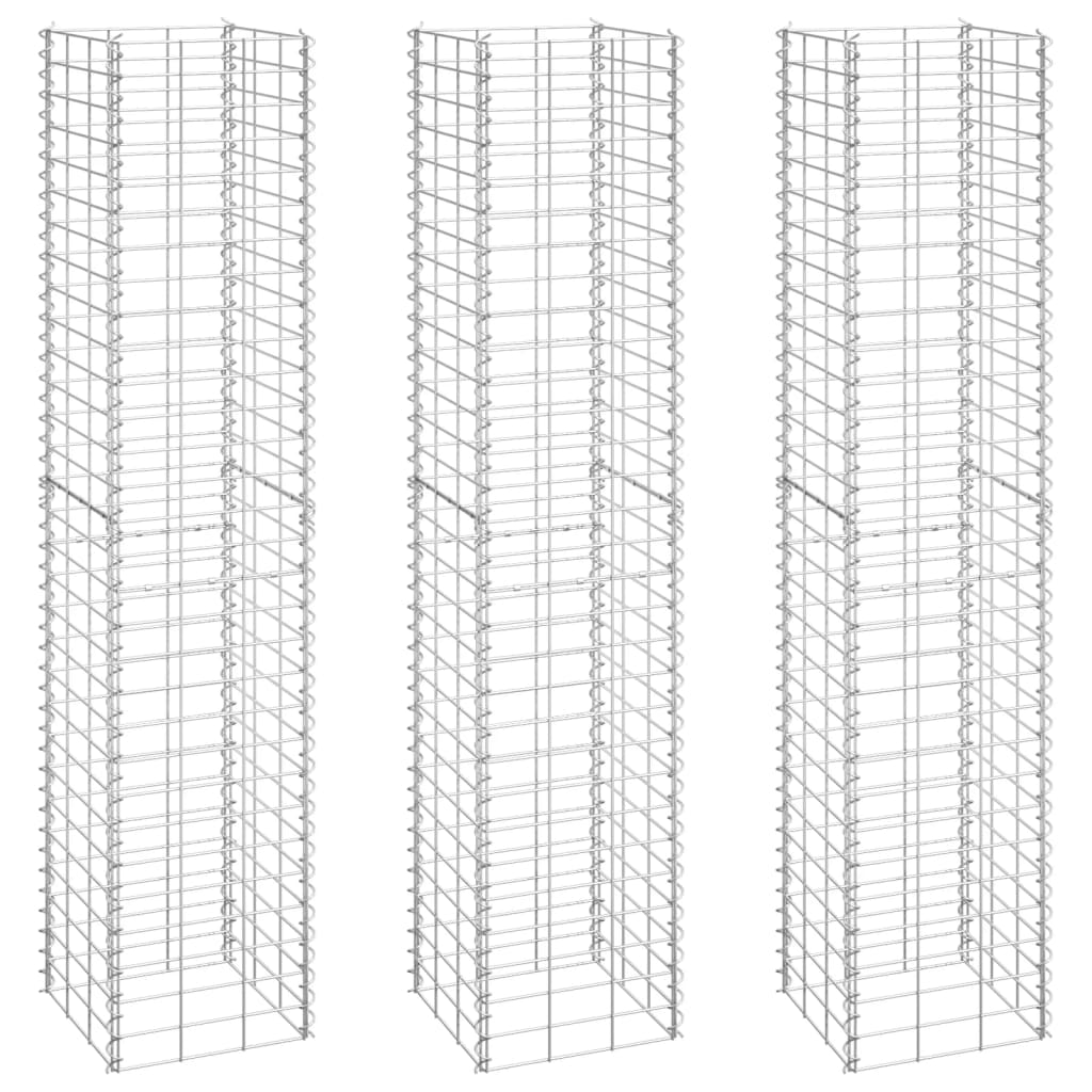 Vidaxl schanskorf plantenbakken 3 st verhoogd 30x30x150 cm ijzer