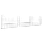 Vidaxl schanskorf u-vormig met 4 palen 380x20x100 cm ijzer