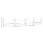 VidaXL Schanskorf U-vormig met 5 palen 500x20x100 cm ijzer
