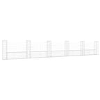 VidaXL Schanskorf U-vormig met 6 palen 620x20x100 cm ijzer