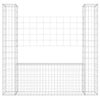 Vidaxl schanskorf u-vormig met 2 palen 140x20x150 cm ijzer