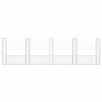 VidaXL Schanskorf U-vormig met 5 palen 500x20x150 cm ijzer