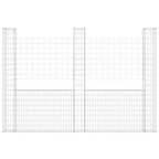 VidaXL Schanskorf U-vormig met 3 palen 260x20x200 cm ijzer