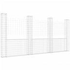 VidaXL Schanskorf U-vormig met 4 palen 380x20x200 cm ijzer