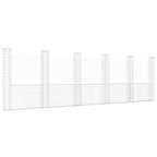 VidaXL Schanskorf U-vormig met 6 palen 620x20x200 cm ijzer