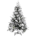Vidaxl kerstboom met dennenappels en sneeuw 150 cm pvc en pe