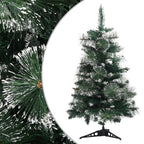 VidaXL Kunstkerstboom met standaard 60 cm PVC groen en wit