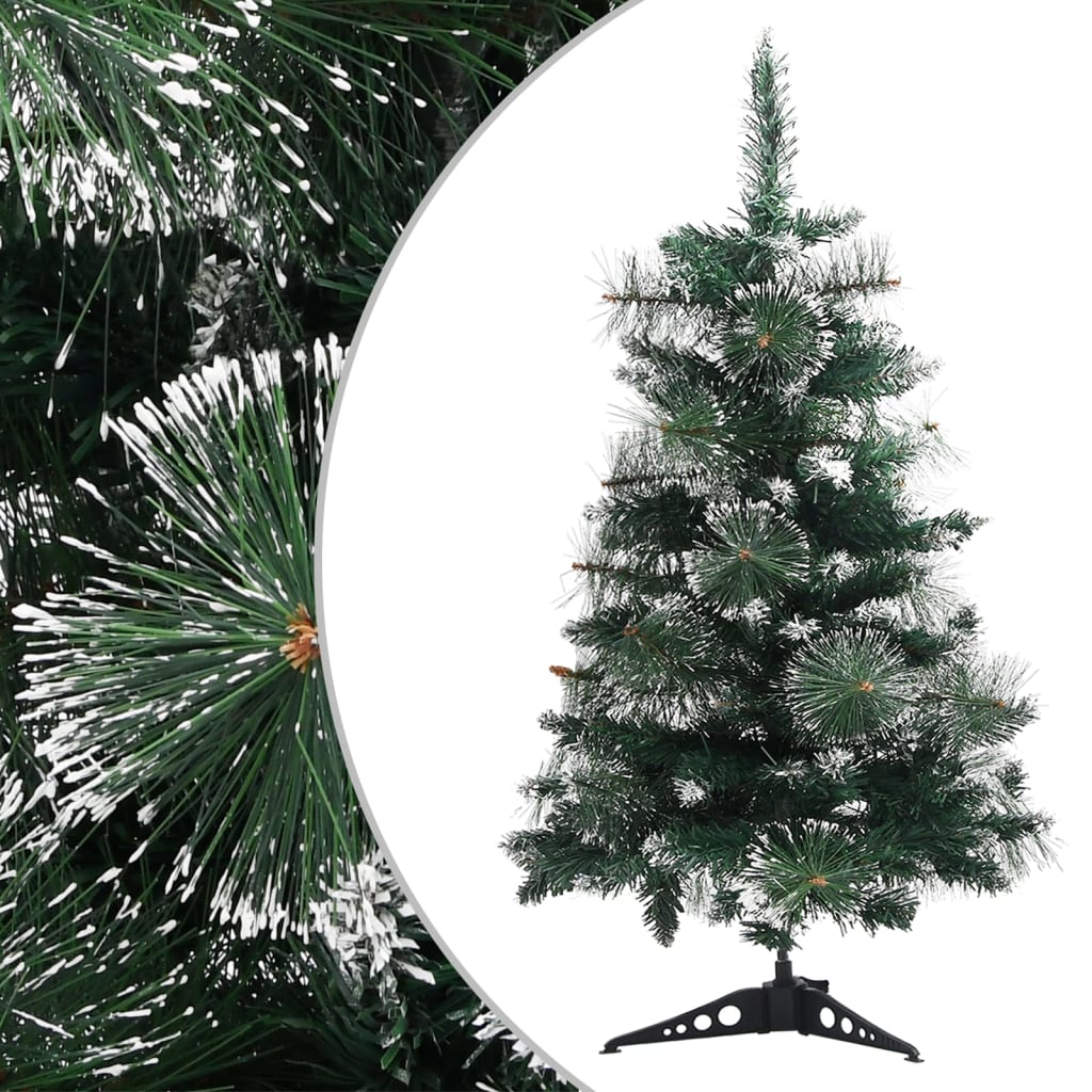 VidaXL Kunstkerstboom met standaard 60 cm PVC groen en wit