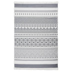 Vidaxl vloerkleed 160x230 cm katoen grijs en wit
